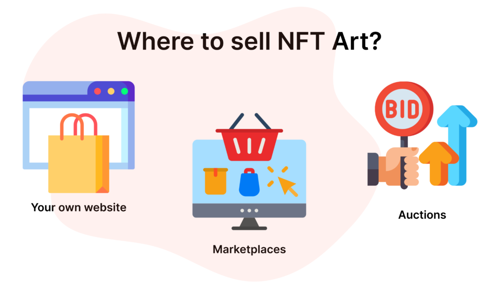 Where to sell NFT Art?

Your own website
Marketplaces
Auctions